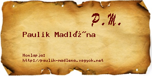 Paulik Madléna névjegykártya